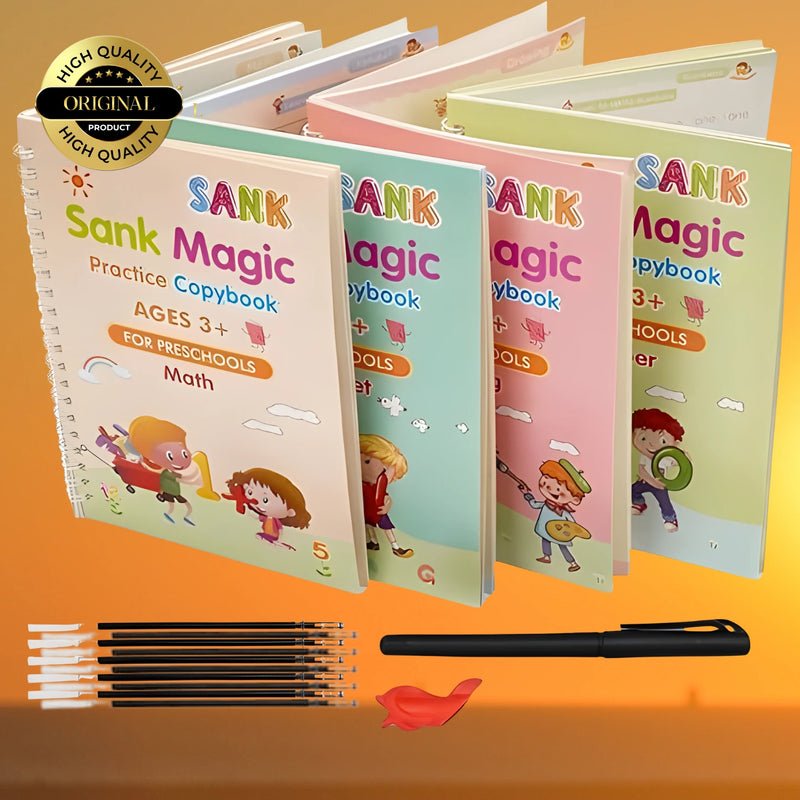Sank Magic Practice Copybook (4 BOOKS,1 PEN,1 GRIP,10 REFILL)