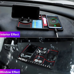 CAR DASHBOARD MAT - ANTI-SLIP W/ PHONE HOLDER & CONTACT DISPLAY