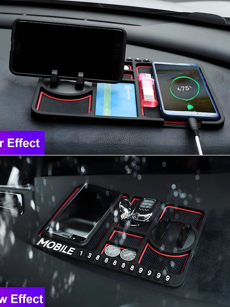 CAR DASHBOARD MAT - ANTI-SLIP W/ PHONE HOLDER & CONTACT DISPLAY