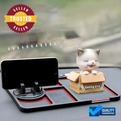 CAR DASHBOARD MAT - ANTI-SLIP W/ PHONE HOLDER & CONTACT DISPLAY