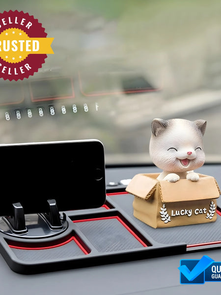 CAR DASHBOARD MAT - ANTI-SLIP W/ PHONE HOLDER & CONTACT DISPLAY