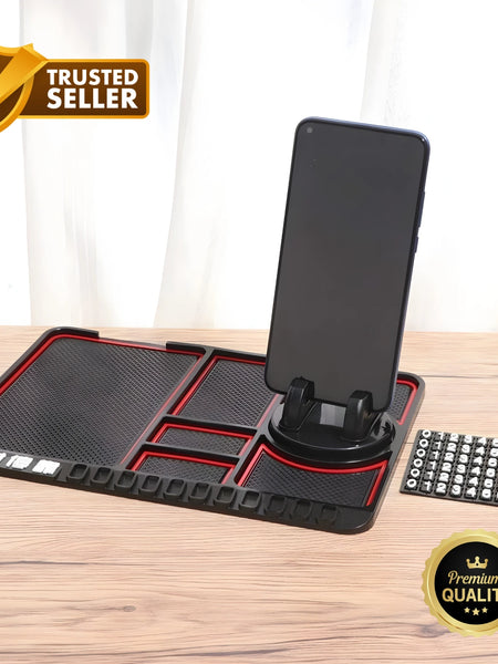 CAR DASHBOARD MAT - ANTI-SLIP W/ PHONE HOLDER & CONTACT DISPLAY