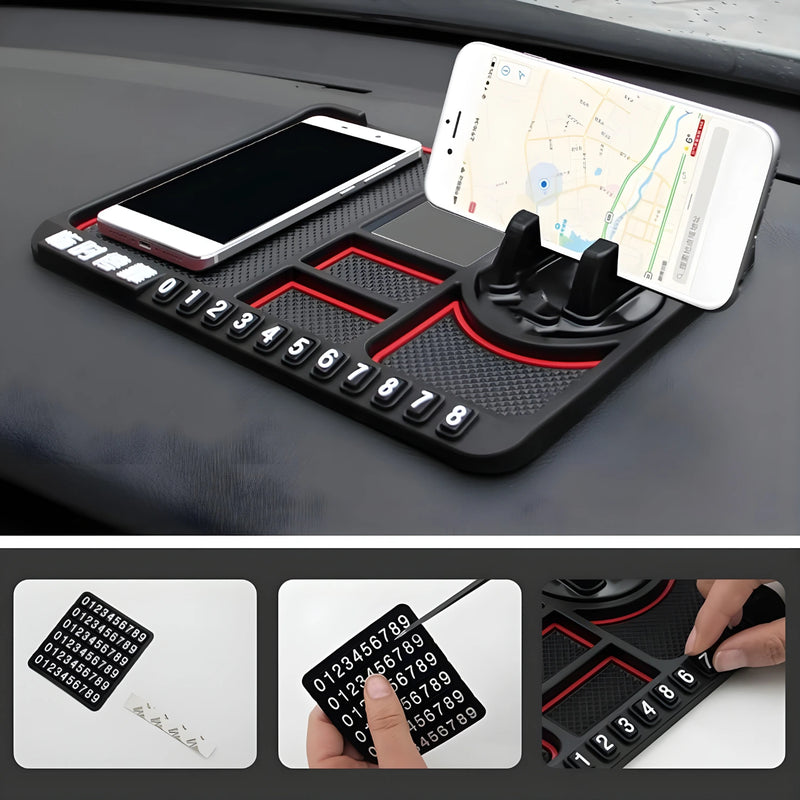 CAR DASHBOARD MAT - ANTI-SLIP W/ PHONE HOLDER & CONTACT DISPLAY