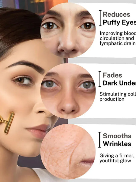 24K Gold Energy Beauty Bar Electric Facial Massage Roller